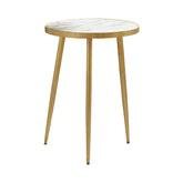Orleans Furniture - Coaster - Acheson Round Marble Top Side Table White and Gold - 930060